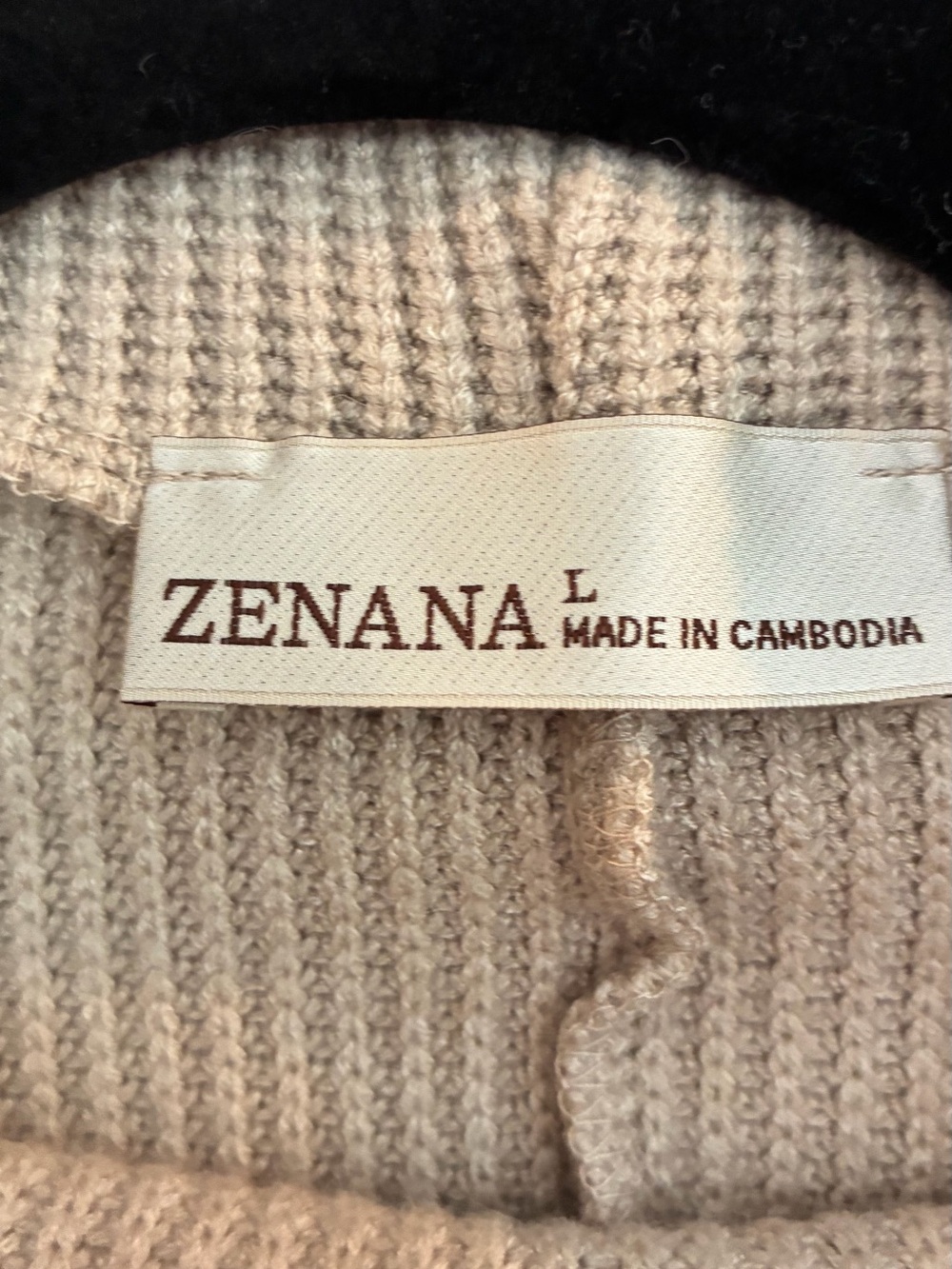 Zenana Ribbed Wide-Leg Knit Pants - Taupe - Picture 3 of 4